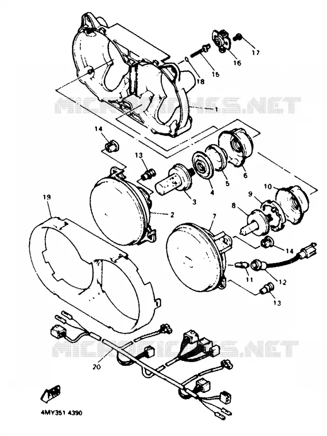 HEADLIGHT Yamaha MOTO 660 1996 TENERE  XTZ660