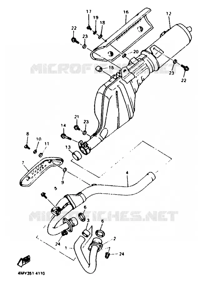 EXHAUST Yamaha MOTO 660 1996 TENERE  XTZ660