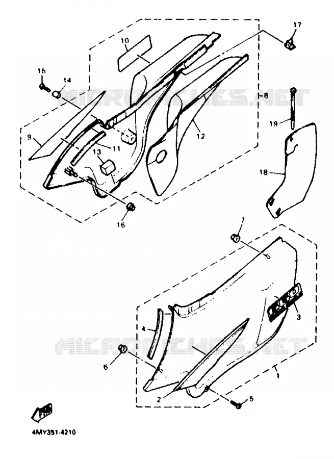 SIDE COVER - OIL TANK Yamaha MOTO 660 1996 TENERE  XTZ660