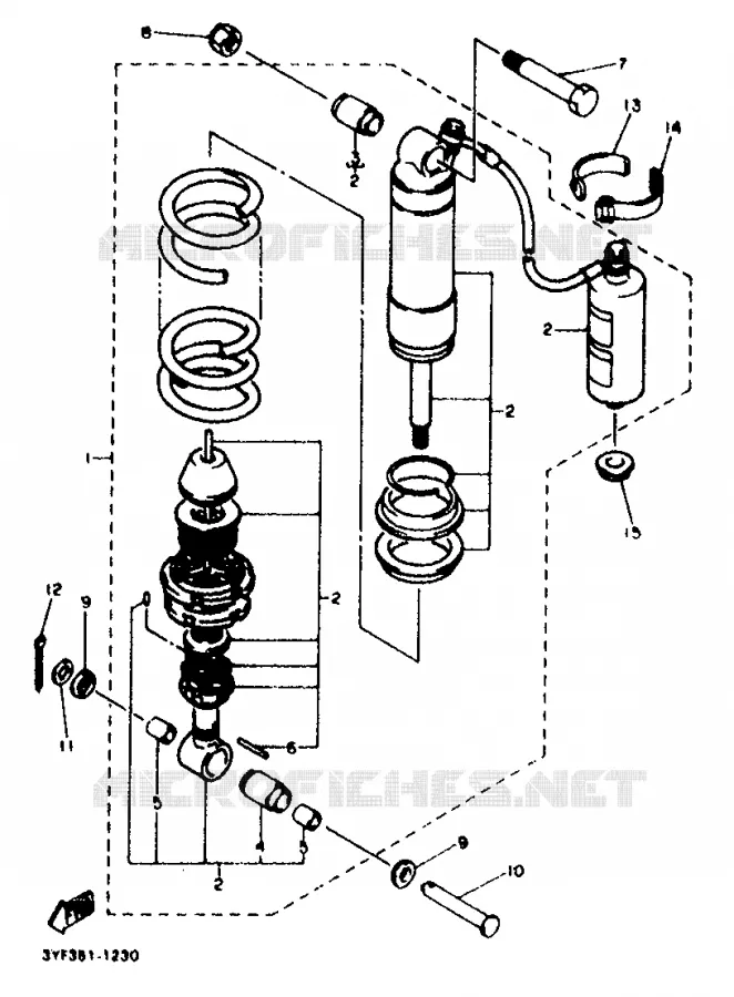 REAR SHOCK ABSORBER Yamaha MOTO 660 1996 TENERE  XTZ660