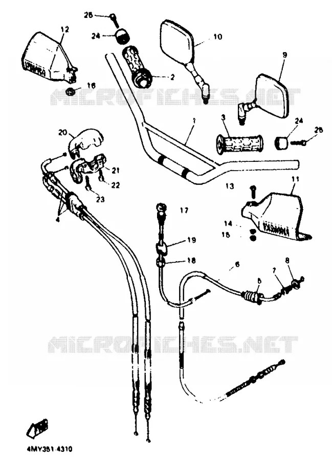 HANDLEBAR & CABLES Yamaha MOTO 660 1996 TENERE  XTZ660