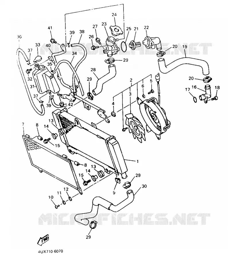 RADIATOR / HOSES Yamaha MOTO 660 1996 TENERE  XTZ660