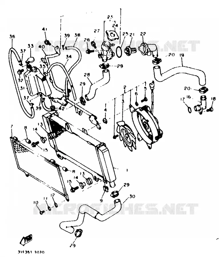 RADIATOR / HOSES Yamaha MOTO 660 1994 TENERE 35.3KW  XTZ660 (35.3KW)
