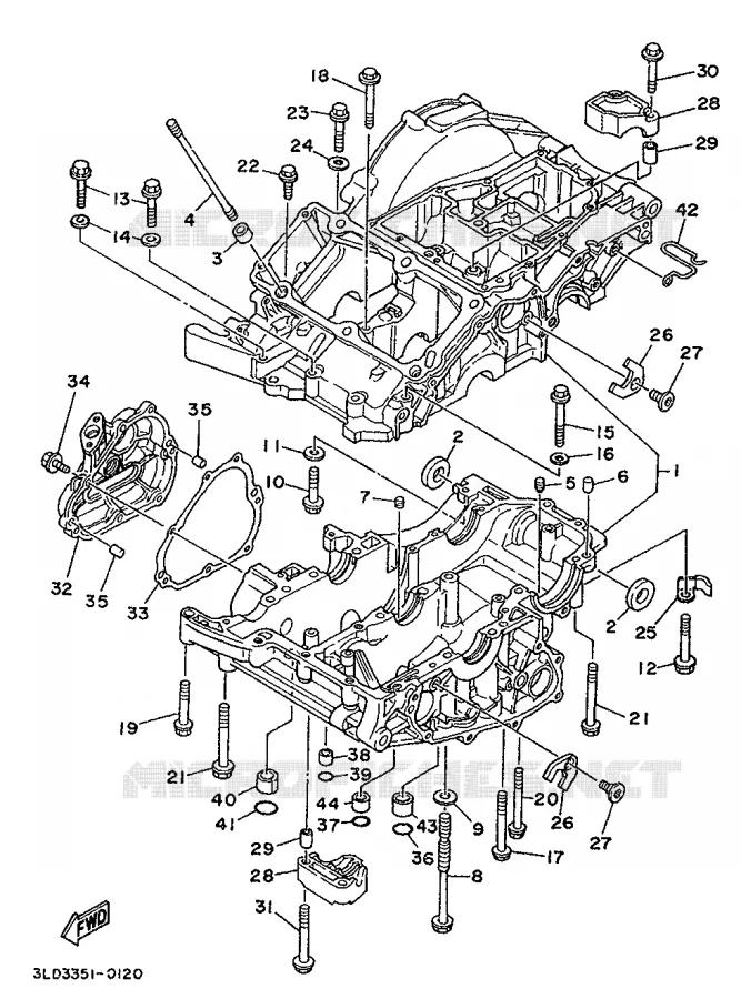CRANKCASE Yamaha MOTO 750 1993 SUPERTENERE  XTZ750