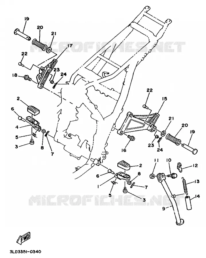 STAND / FOOTREST Yamaha MOTO 750 1993 SUPERTENERE  XTZ750