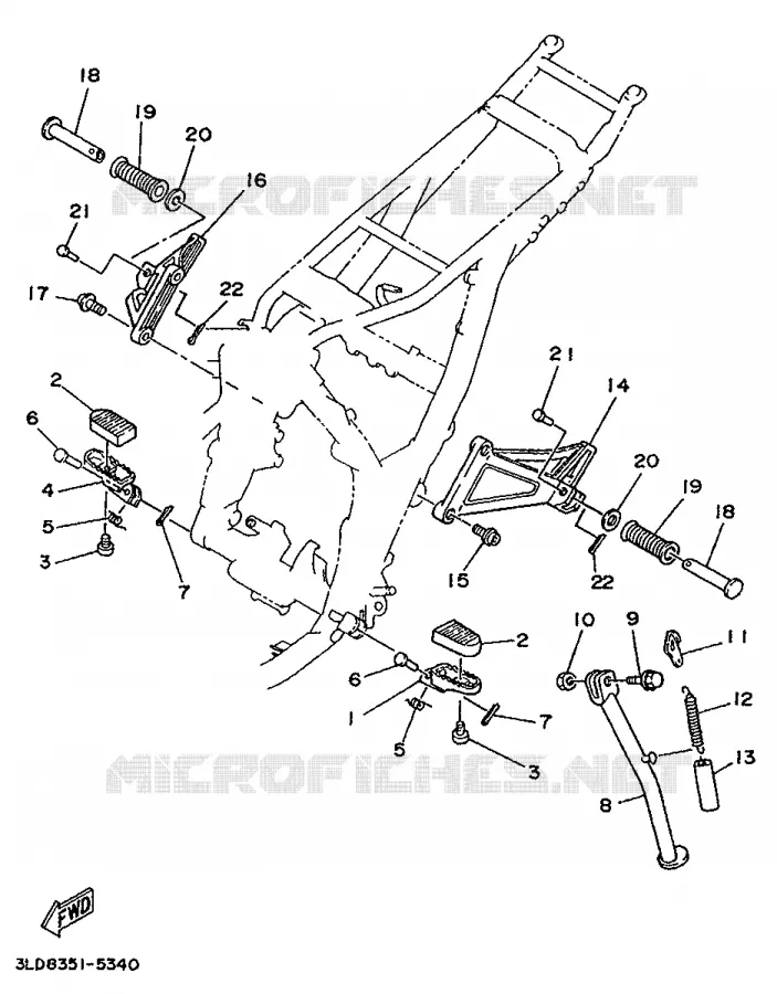 STAND / FOOTREST Yamaha MOTO 750 1995 SUPERTENERE  XTZ750