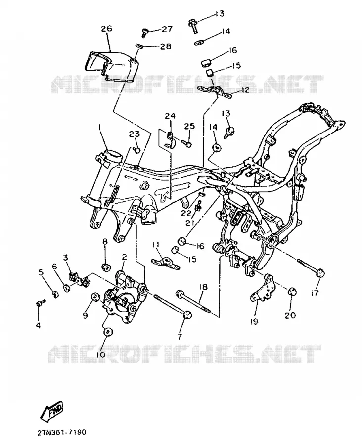 FRAME Yamaha MOTO 1000 1987 VIRAGO  XV1000