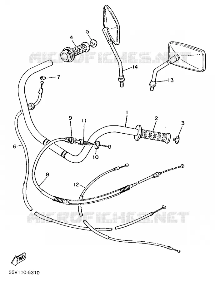 HANDLEBAR & CABLES Yamaha MOTO 1000 1987 VIRAGO  XV1000