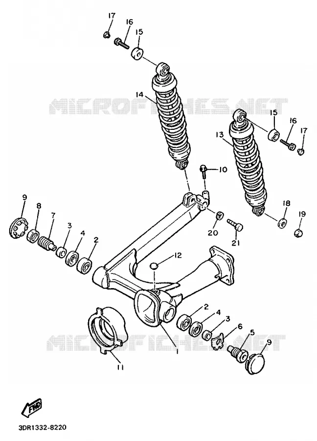 SWINGARM / SHOCK ABSORBER Yamaha MOTO 1000 1988 VIRAGO  XV1000SE