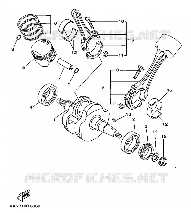 CRANKSHAFT / PISTON Yamaha MOTO 1100 1998 VIRAGO  XV1100