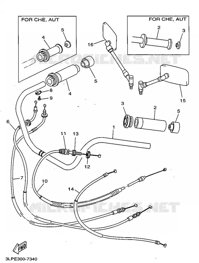 HANDLEBAR & CABLES Yamaha MOTO 1100 1998 VIRAGO  XV1100