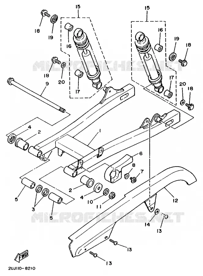 SWINGARM / SHOCK ABSORBER Yamaha MOTO 125 1998 VIRAGO  XV125