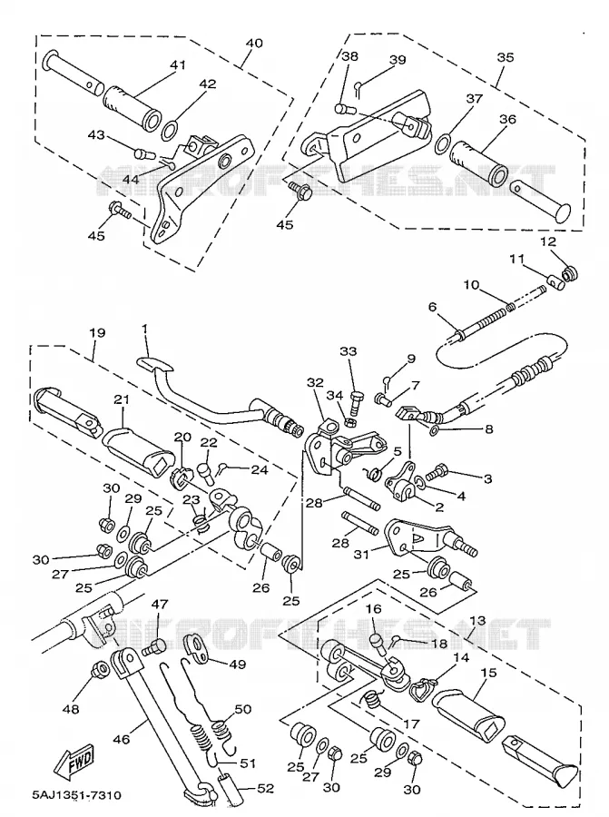STAND / FOOTREST Yamaha MOTO 125 1998 VIRAGO  XV125