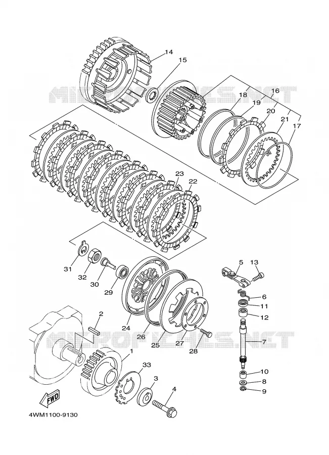 STARTER CLUTCH Yamaha MOTO 1600 2000 WILDSTAR  XV1600A