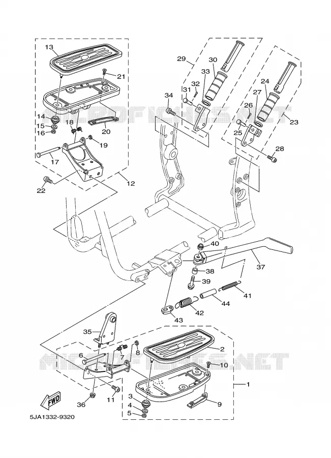 STAND / FOOTREST Yamaha MOTO 1600 2000 WILDSTAR  XV1600A