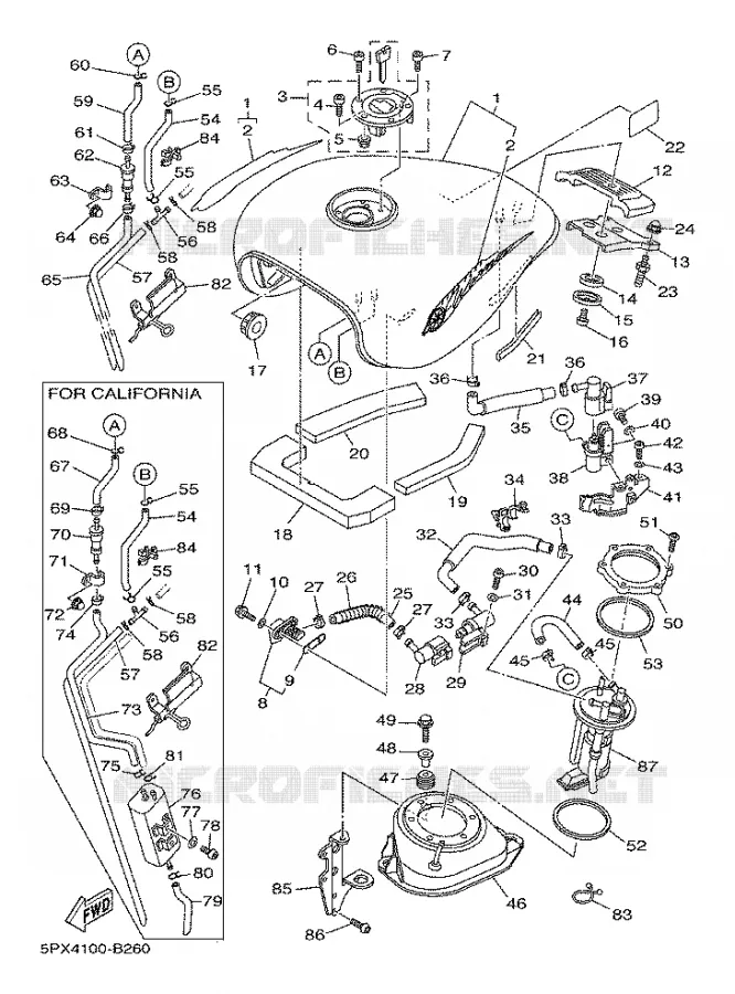 FUEL TANK Yamaha MOTO 1700 2003 ROADSTAR WARRIOR  XV17PCR