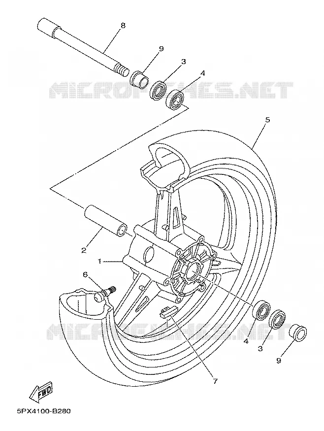 FRONT WHEEL Yamaha MOTO 1700 2003 ROADSTAR WARRIOR  XV17PCR