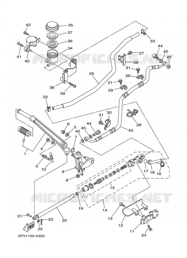 REAR BRAKE MASTER CYLINDER Yamaha MOTO 1700 2004 ROADSTAR WARRIOR  XV17PCS