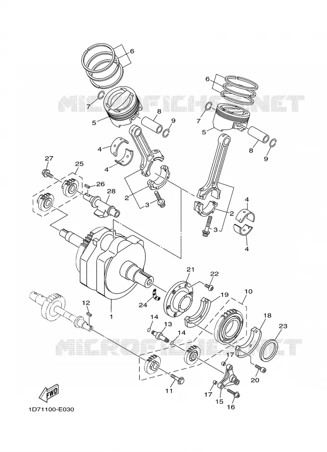 CRANKSHAFT / PISTON Yamaha MOTO 1900 2006 MIDNIGHT STAR  XV1900A