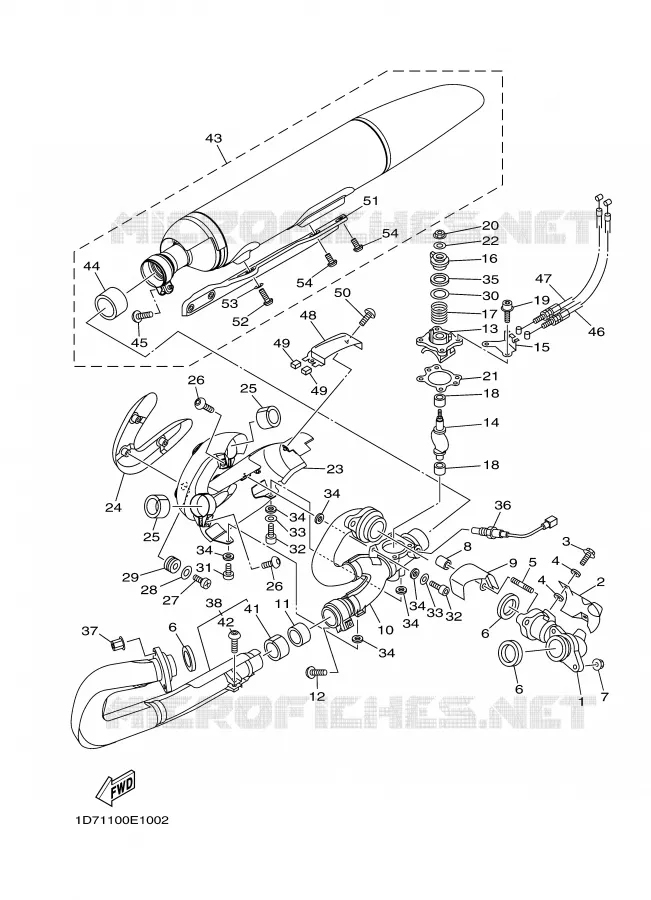 EXHAUST Yamaha MOTO 1900 2006 MIDNIGHT STAR  XV1900A