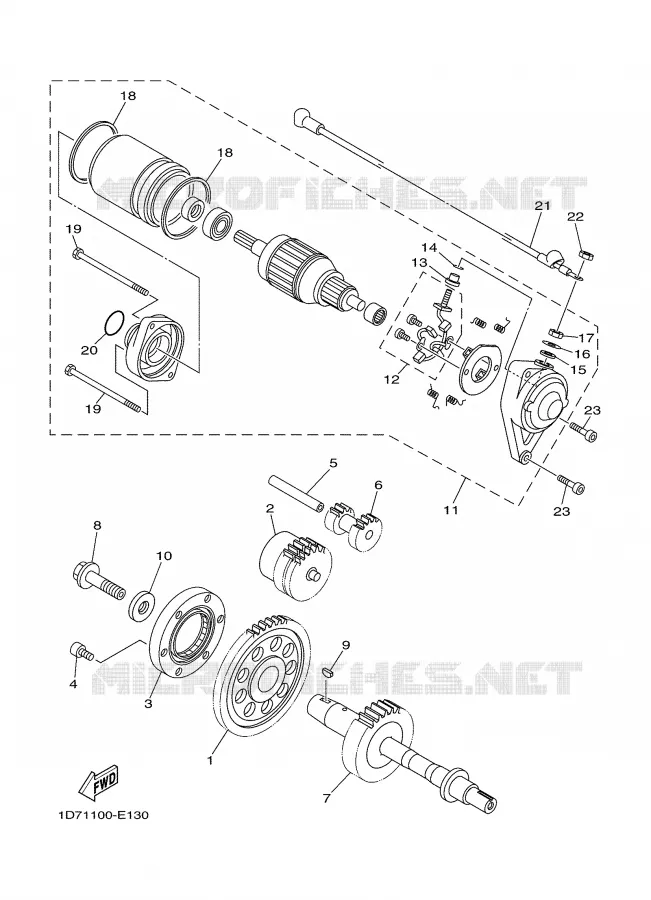STARTER MOTOR Yamaha MOTO 1900 2007 MIDNIGHT STAR  XV1900A