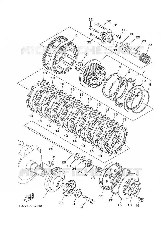 STARTER CLUTCH Yamaha MOTO 1900 2008 MIDNIGHT STAR  XV1900A