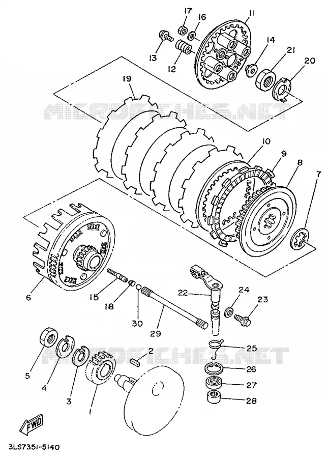 STARTER CLUTCH Yamaha MOTO 250 1995 VIRAGO  XV250S