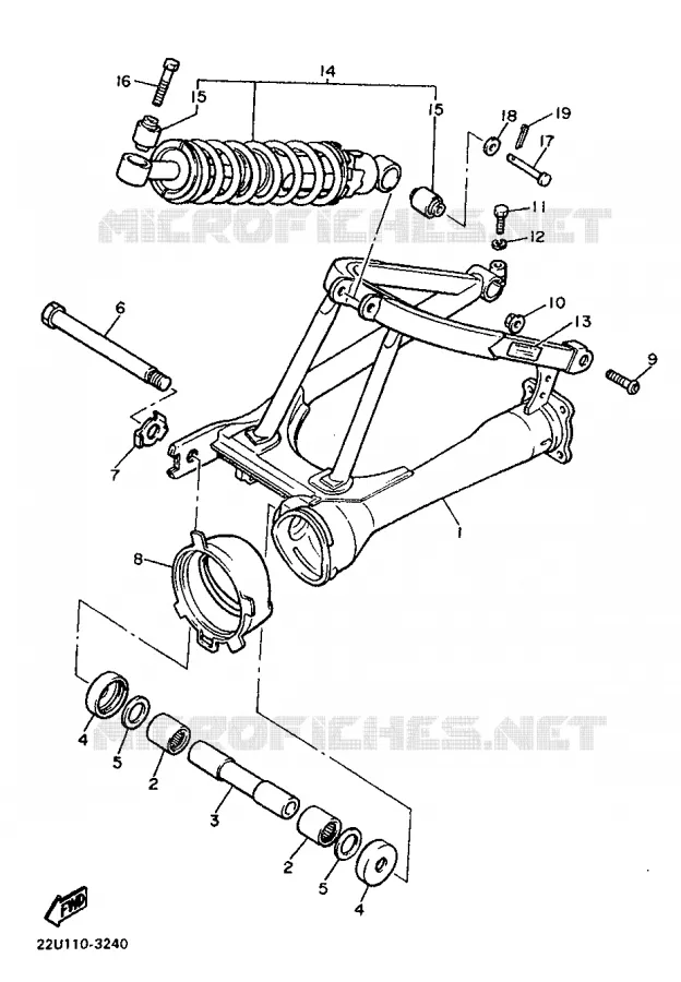 SWINGARM / SHOCK ABSORBER Yamaha MOTO 500 1987 VIRAGO  XV500