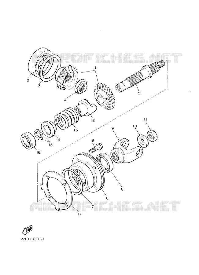 CROSS SHAFT Yamaha MOTO 535 2000 VIRAGO  XV535