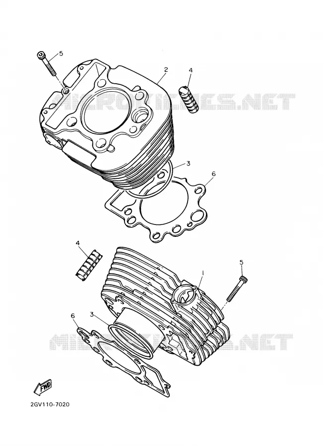 CYLINDER Yamaha MOTO 535 2000 VIRAGO  XV535