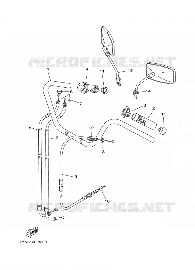 HANDLEBAR & CABLES Yamaha MOTO 535 2000 VIRAGO  XV535