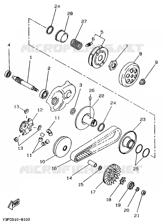 STARTER CLUTCH Yamaha SCOOTER 50 1990 BOOSTER  CW50T
