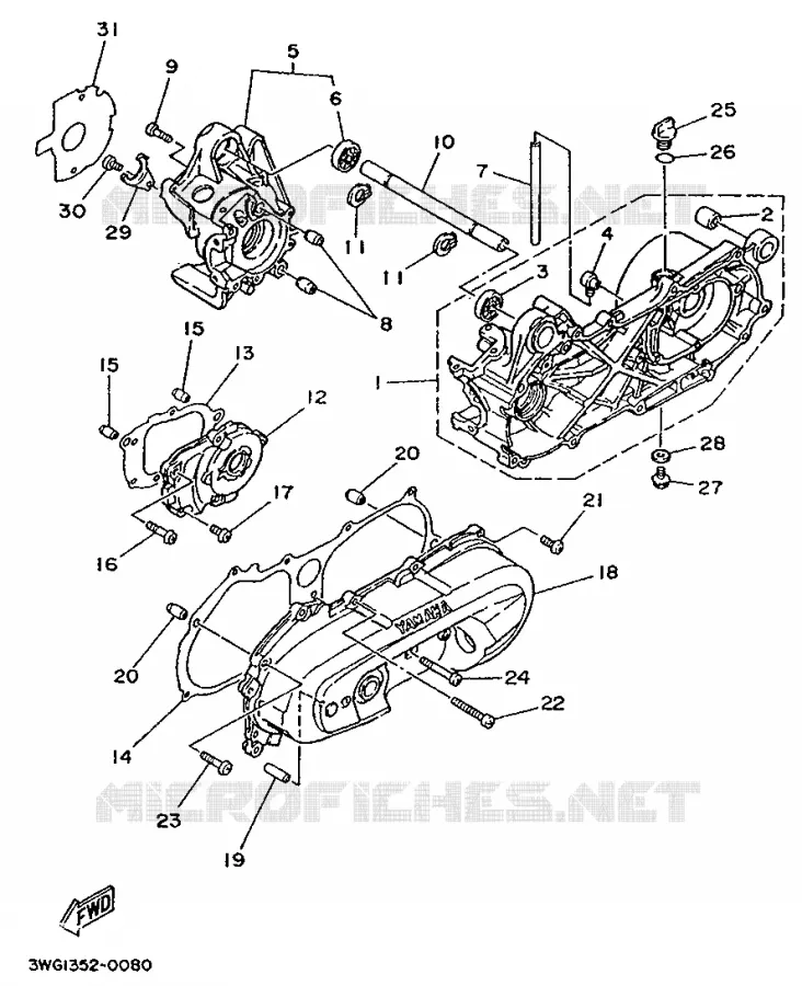 CRANKCASE Yamaha SCOOTER 50 1990 JOG  CY50