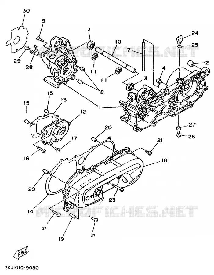 CRANKCASE Yamaha SCOOTER 50 1991 JOG  CY50