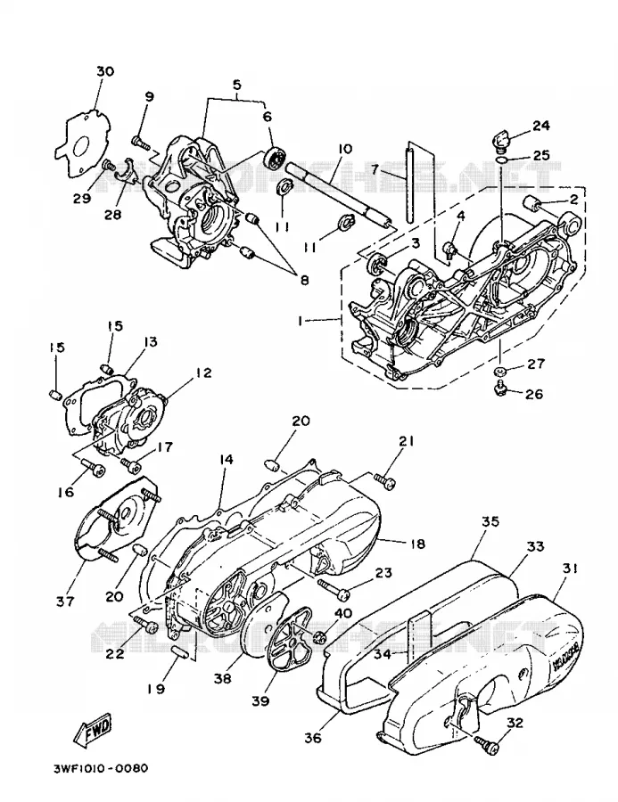 CRANKCASE Yamaha SCOOTER 90 1991 JOG  CY90