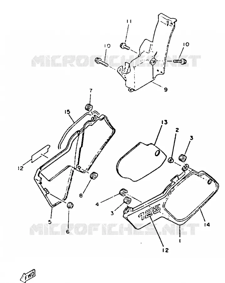 SIDE COVER Yamaha MOTO 125 1987 DT  DT125