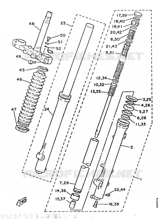 FRONT FORK Yamaha MOTO 125 1987 DT  DT125