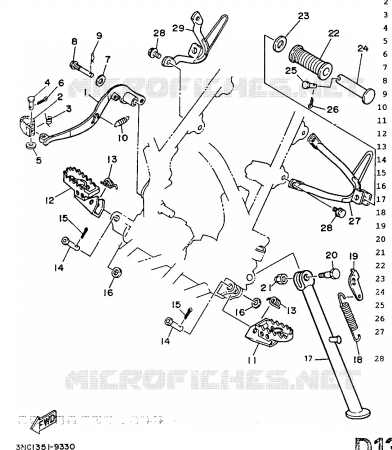 STAND / FOOTREST Yamaha MOTO 125 1989 DT  DT125