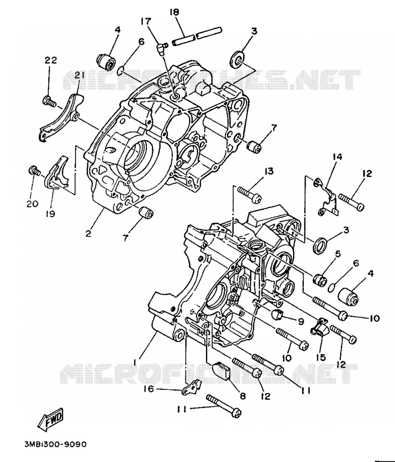 CRANKCASE Yamaha MOTO 125 1989 DTE  DT125E