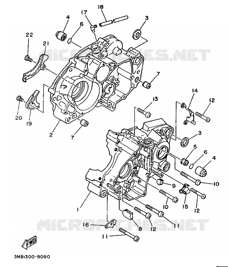 CRANKCASE Yamaha MOTO 125 1991 DTE  DT125E