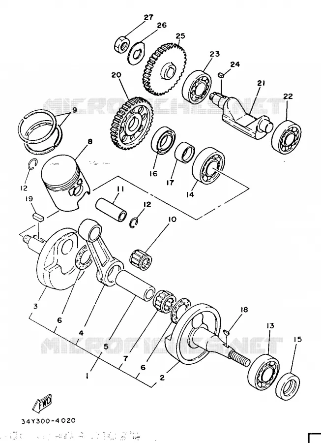 CRANKSHAFT / PISTON Yamaha MOTO 125 1987 DTLC  DT125LC