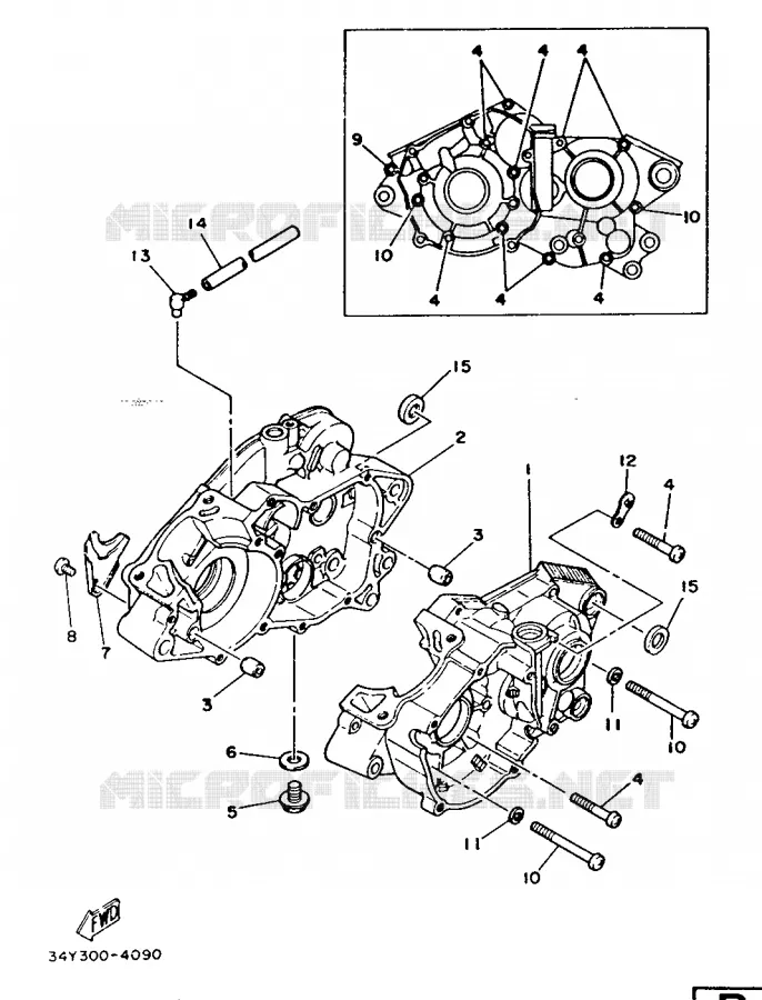 CRANKCASE Yamaha MOTO 125 1987 DTLC  DT125LC