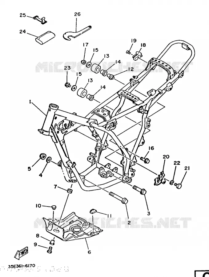 FRAME Yamaha MOTO 125 1987 DTLC  DT125LC