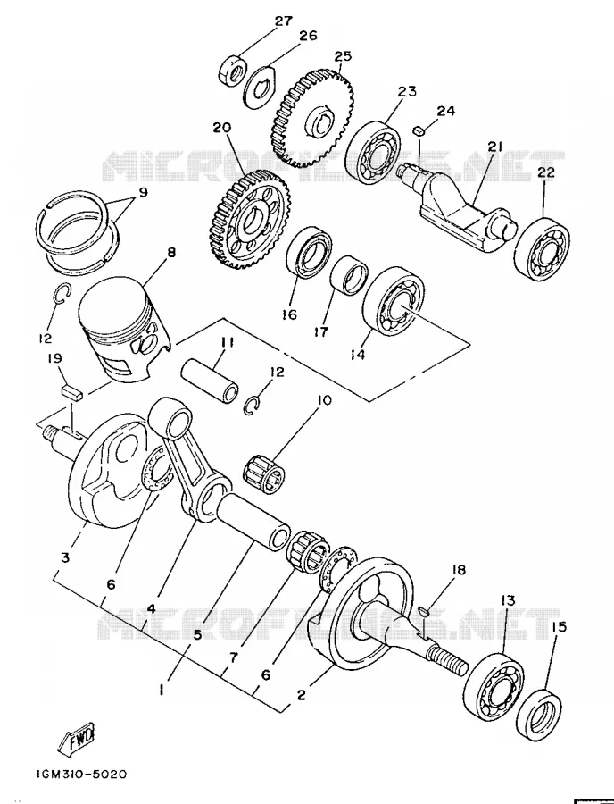 CRANKSHAFT / PISTON Yamaha MOTO 125 1987 DTLC  DT125LC