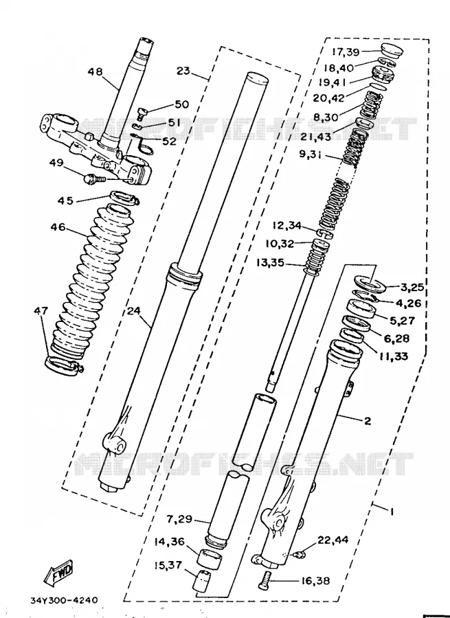 FRONT FORK Yamaha MOTO 125 1987 DTLC  DT125LC