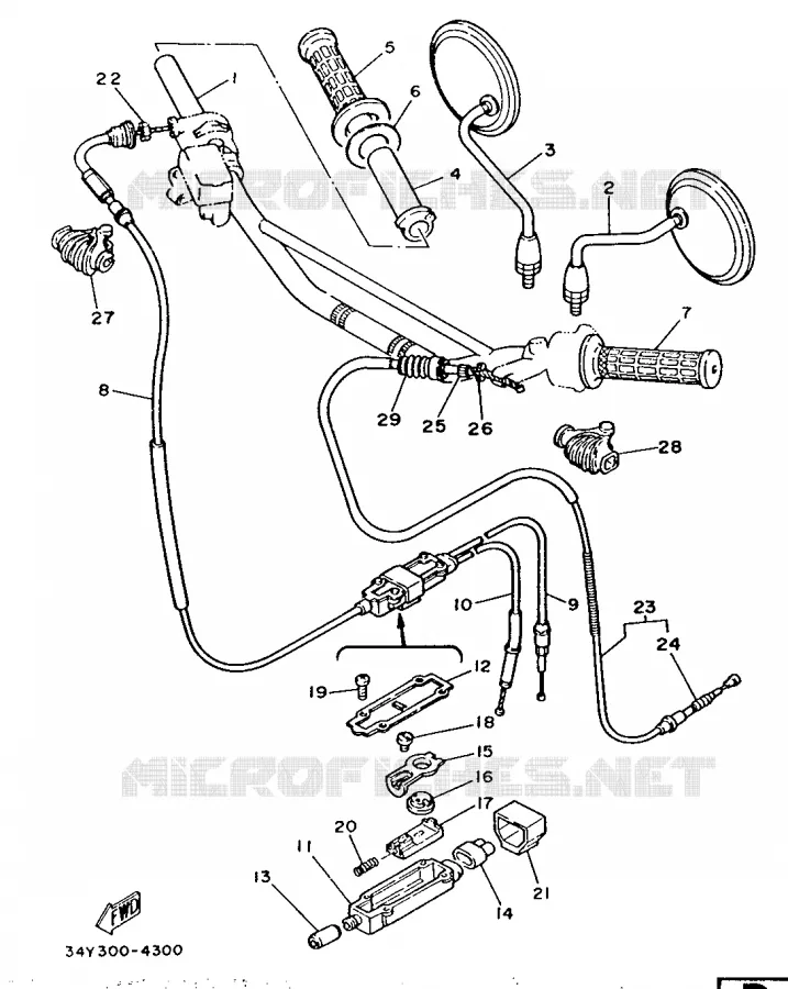 HANDLEBAR & CABLES Yamaha MOTO 125 1986 DTLC  DT125LCF (22PS)