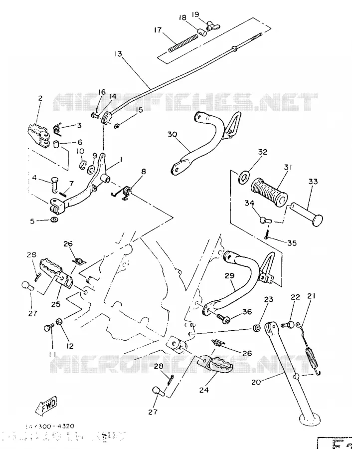STAND / FOOTREST Yamaha MOTO 125 1986 DTLC  DT125LCF (22PS)