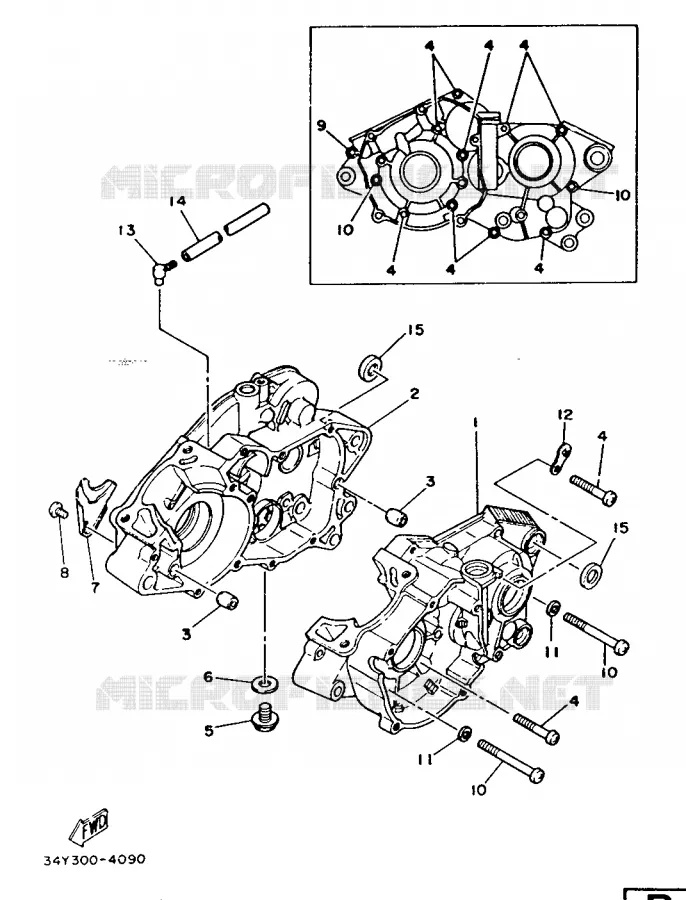 CRANKCASE Yamaha MOTO 125 1986 DTLC  DT125LCL (13PS)