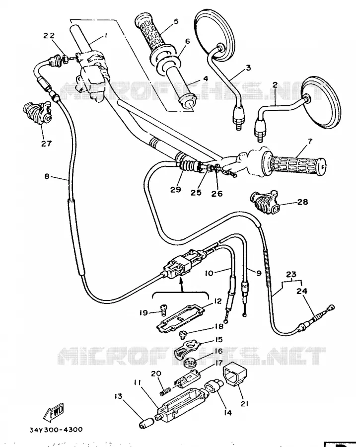 HANDLEBAR & CABLES Yamaha MOTO 125 1986 DTLC  DT125LCL (13PS)