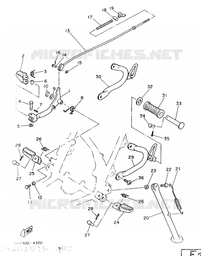 STAND / FOOTREST Yamaha MOTO 125 1986 DTLC  DT125LCL (13PS)
